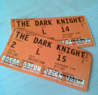 The Dark Knight cinema tickets