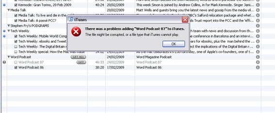 Word podcast problem