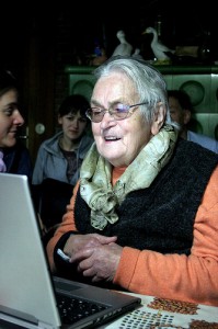 Older woman on a computer