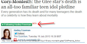 The Guardian's new 'follow' the writer functionality