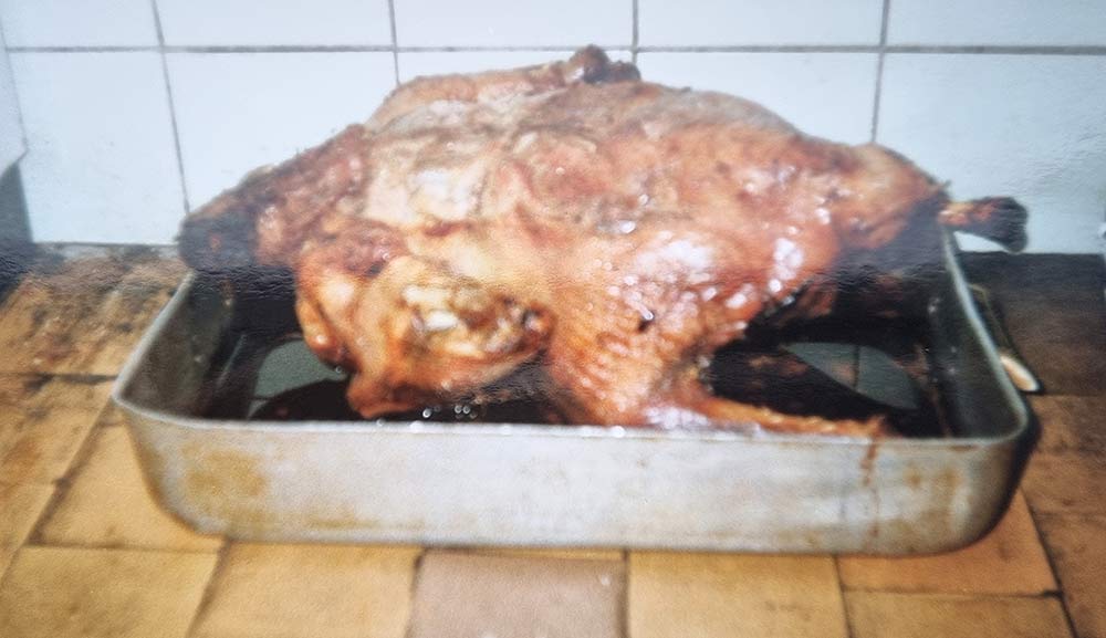 A not-particularly appetising roast turkey